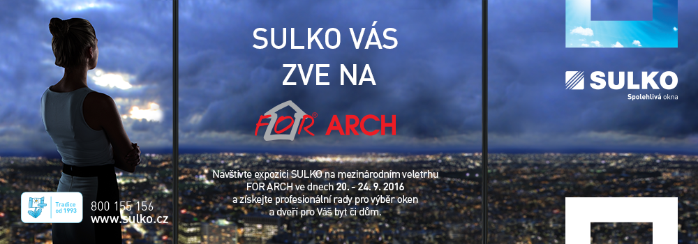 Zveme vás do stánku SULKO na FOR ARCH 2016 v Praze