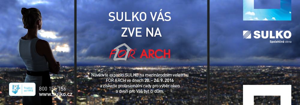 Zveme vás do stánku SULKO na FOR ARCH 2016 v Praze